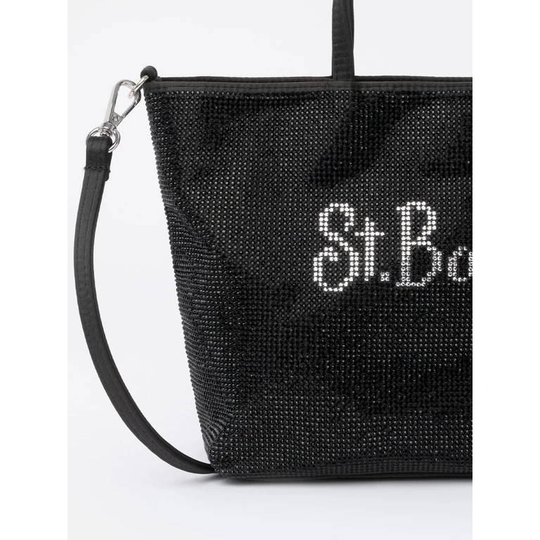 Mc2 Saint Barth Strass Mini Bag With Black Rhinestone - Unisex