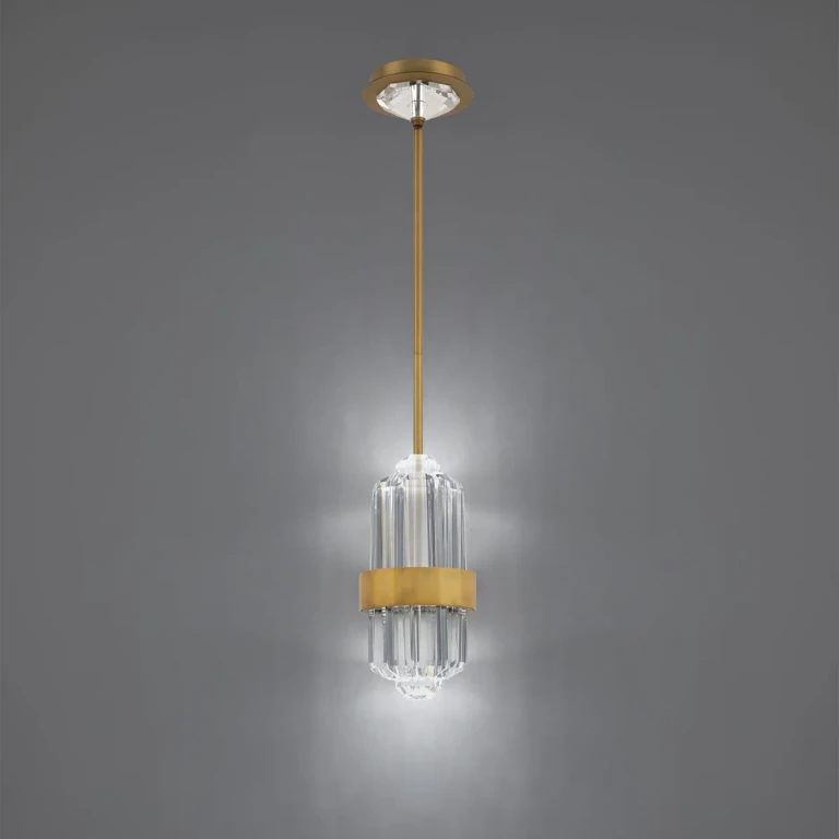 Aged Brass LED Pendant from the Silo Collection
