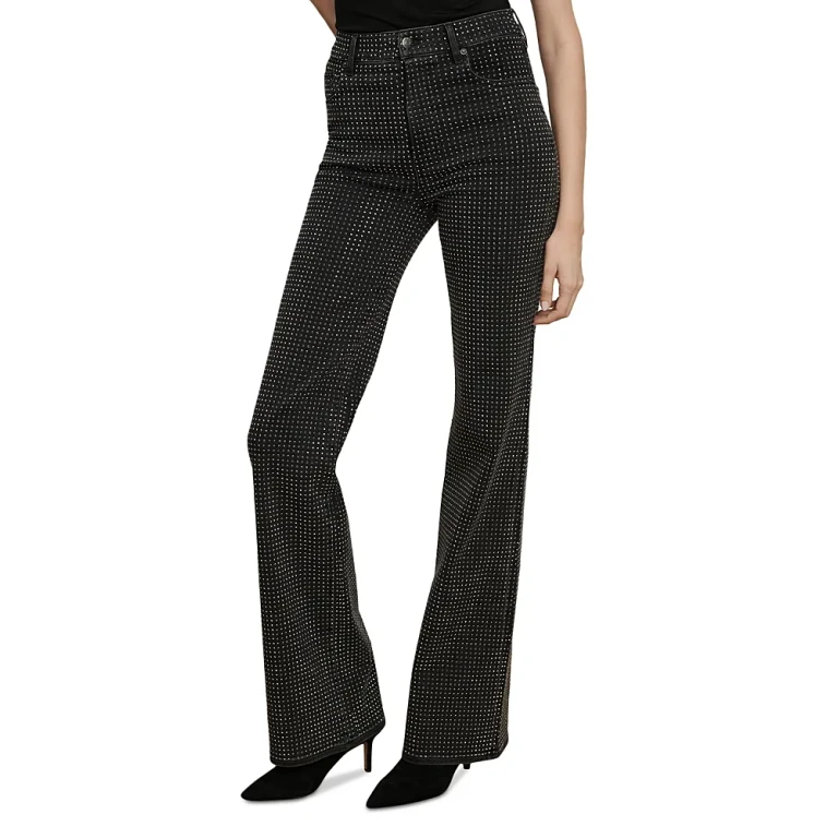Veronica Beard Crosbie High Rise Wide Leg Jeans in Washed Onyx