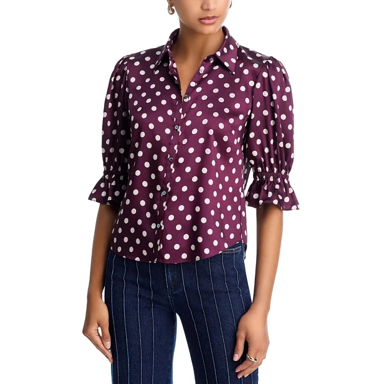Cinq a Sept Camille Polka Dot Silk Blouse