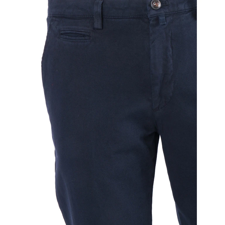 Briglia TROUSERS Blue Cotton Linen Elastane Pant - Men