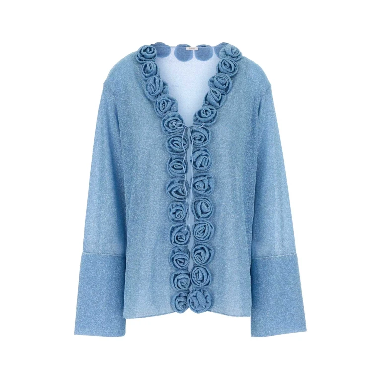 Oseree Light-blue Nylon Blouse