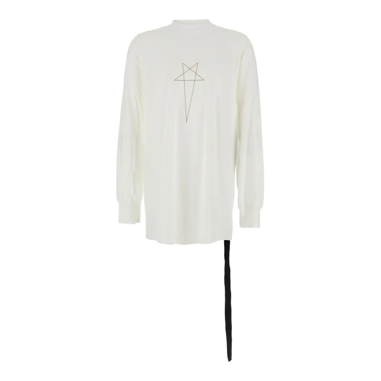 DRKSHDW White Crewneck T-shirt With Logo Print On The Front In Cotton Man