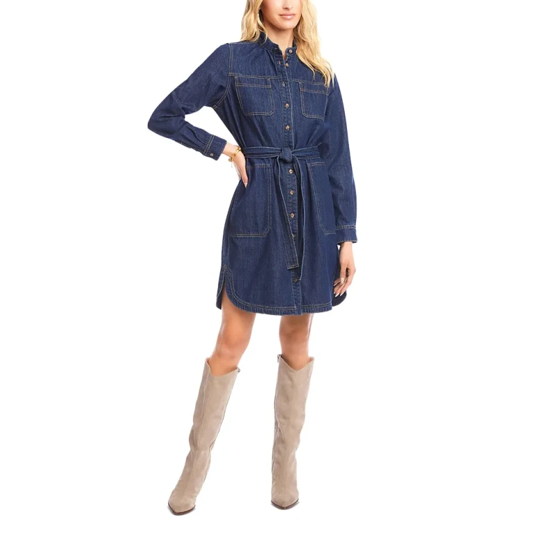 Karen Kane Belted Denim Shirtdress
