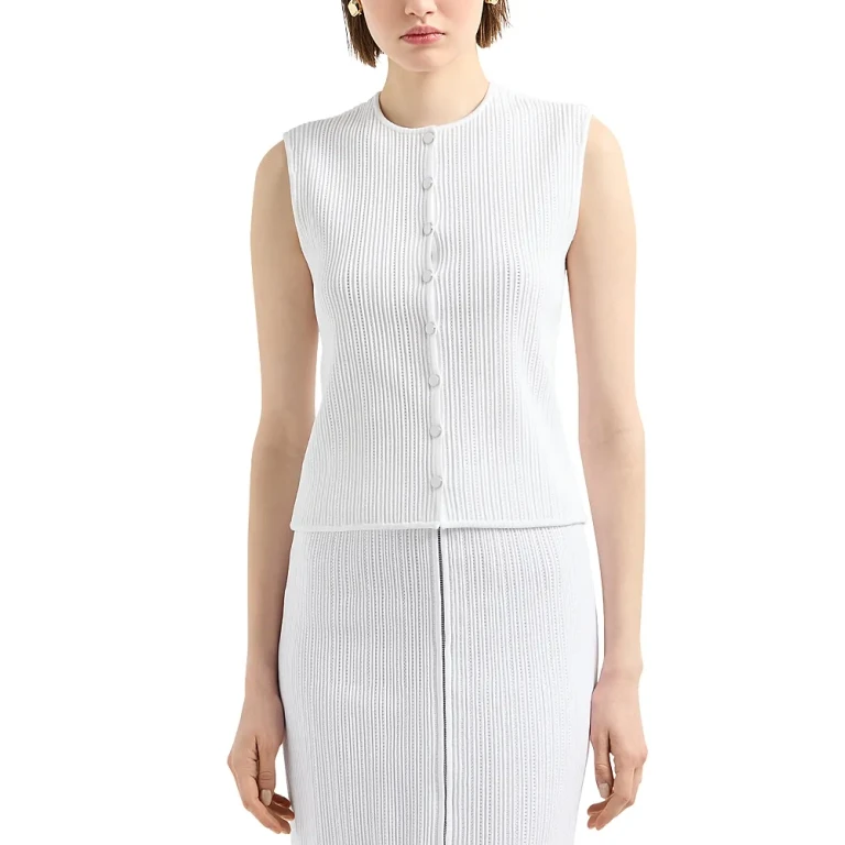 Emporio Armani Textured Ottoman Jersey Full Zip Vest