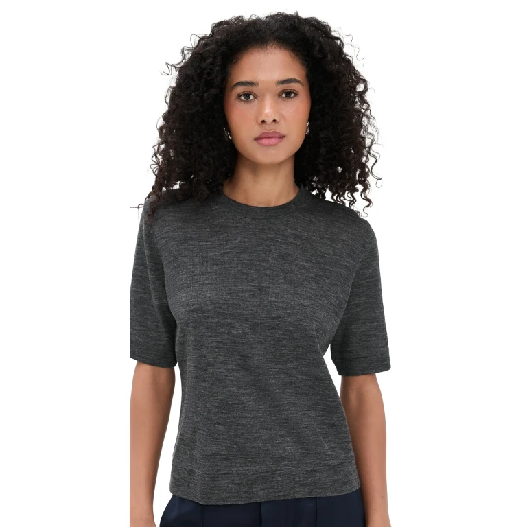 Vince Shrunken Crew Tee Med H Grey XXS