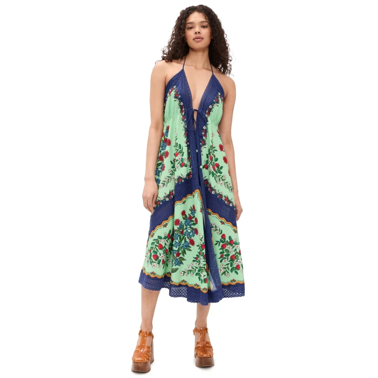 FARM Rio Fruit Beauty Faded Green Maxi Dress Fruit Beauty Faded Green M