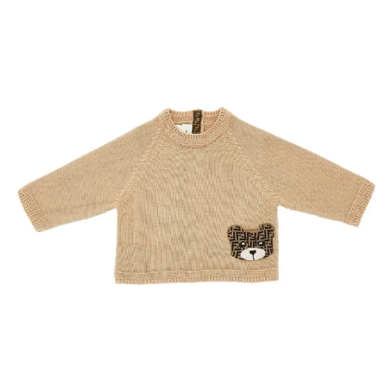 Maglione in maglia Fendi con tasca orsetto FF per bambini (6M)