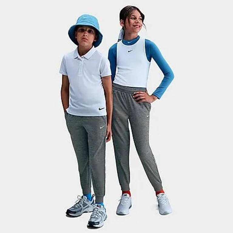 Nike Big Kids Sportswear Club Dri-FIT Jogger Pants in Smoke Grey/Particle Grey/Heather Size: XS