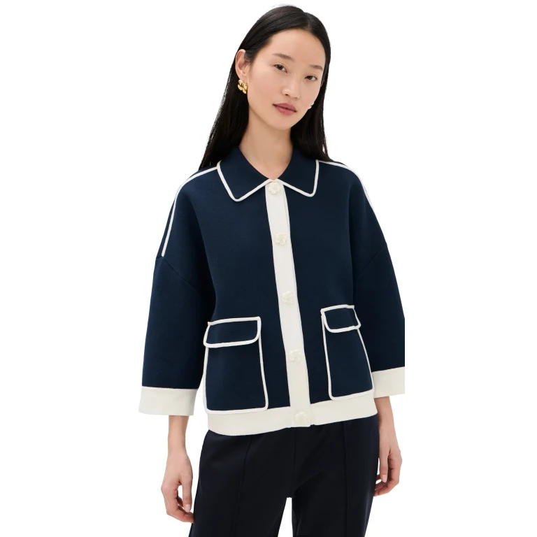 ESSENTIEL ANTWERP Jugly Knit Cardigan Classic Navy XL