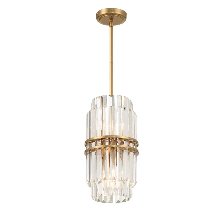 Aged Brass Four Light Pendant from the Hayes Collection