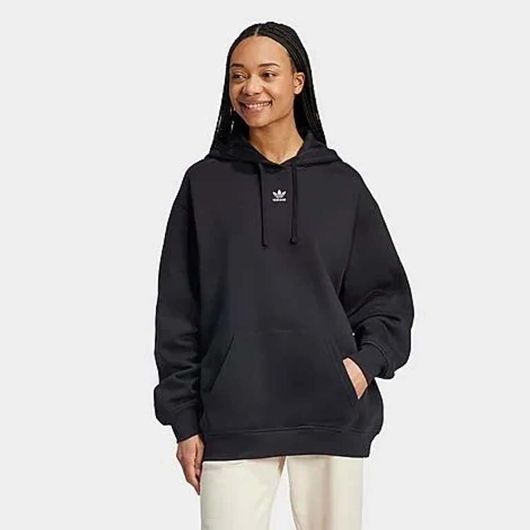 adidas Women's Originals Essentials Oversized Fleece Hoodie in Cardboard Size: XXS