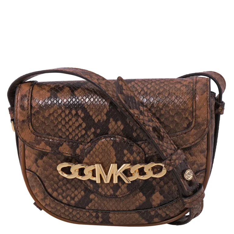 Michael Kors Snakeskin Effect Saddle Crossbody Bag