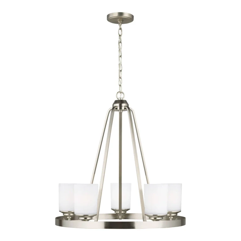 Sea Gull Kemal 5-Light Transitional Chandelier in Brushed Nickel - 3130705-962