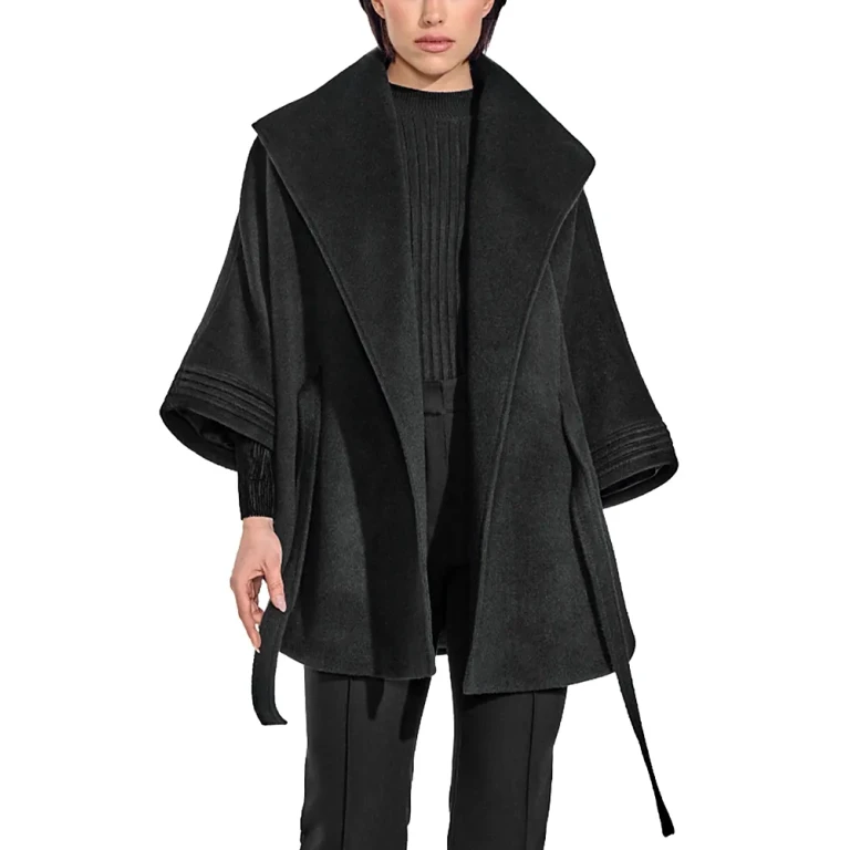 Sentaler Belted Shawl Collar Cape Coat