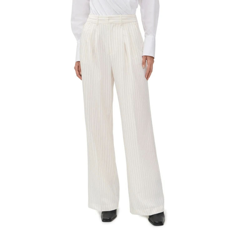 Good American Essential Suiting Trousers Chestnut Pinstripe 12