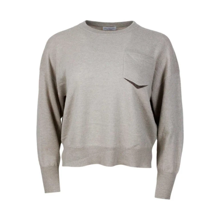 Brunello Cucinelli Long-sleeved Crewneck Sweater In Fine Cashmere (M12186500C9504)