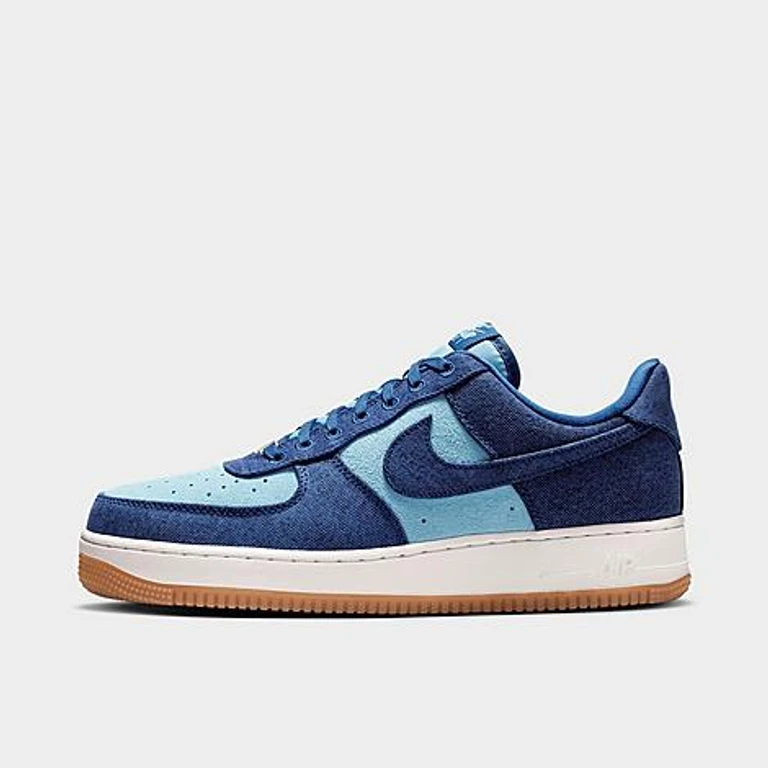 Nike Men's Air Force 1 '07 LV8 SE Canvas Casual Shoes in Navy/Worn Blue/Summit White Size: 6.0