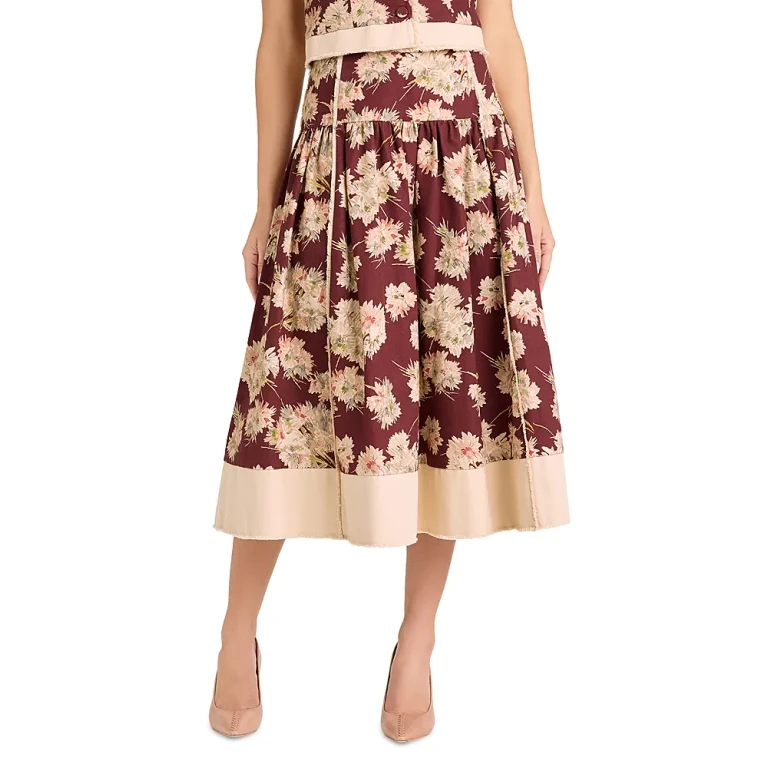 Cinq a Sept Mae Bouquet Aura Midi Skirt