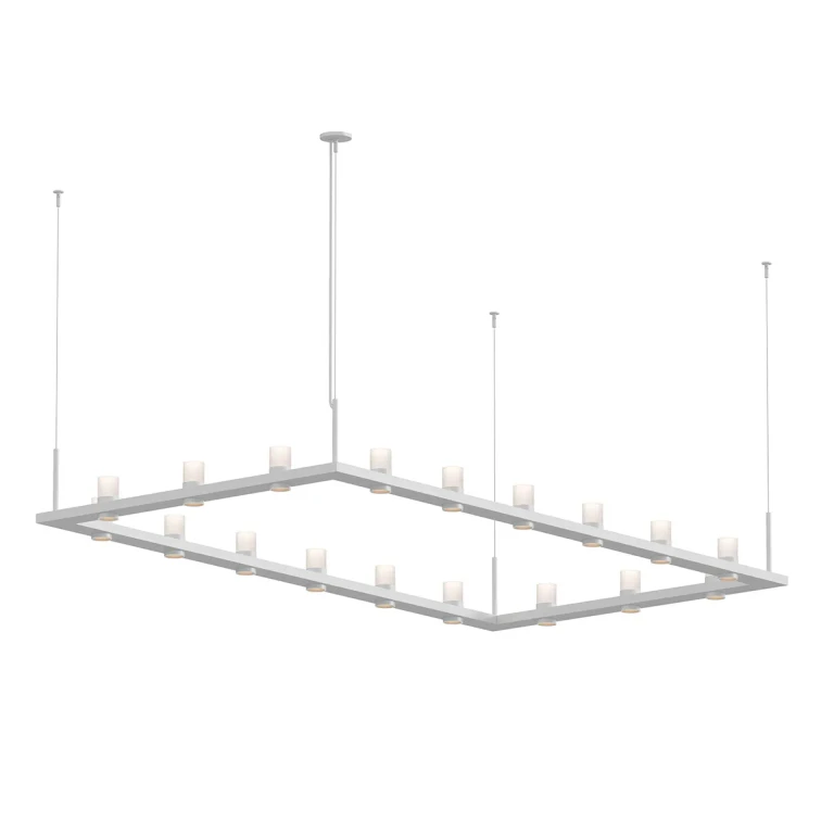 Satin White LED Pendant from the Intervals Collection
