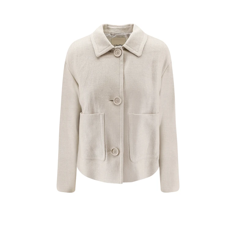 'S Max Mara S Max Mara Jackets Bianco Avorio Lino Cotone Elastan - Women