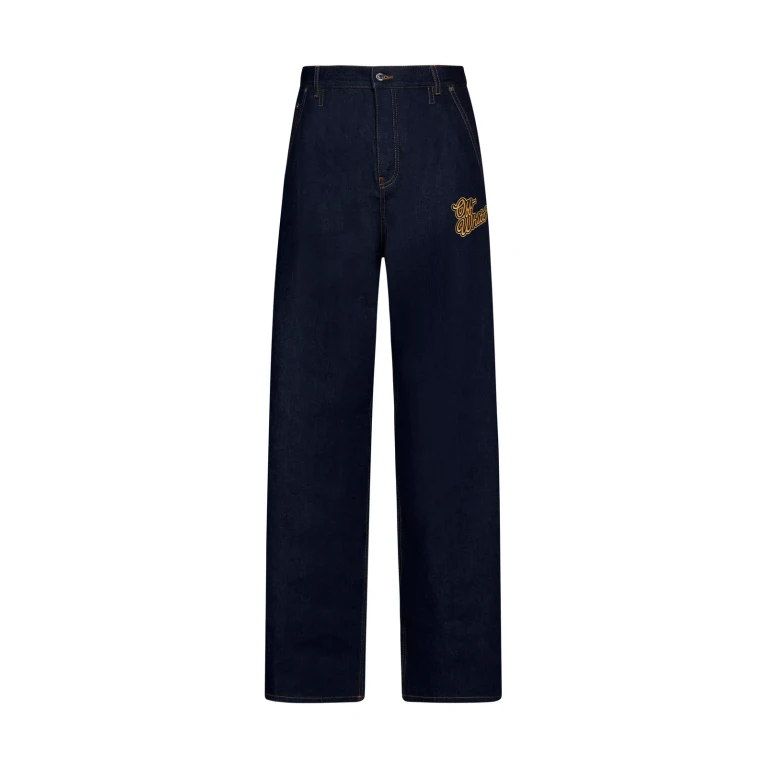 Calças de Ganga Off-White 90s Mid-rise Straight Leg