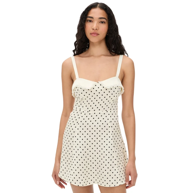 For Love & Lemons Minnie Dot Mini Dress Red L