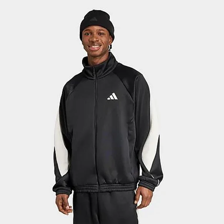 adidas Men's Stadium Track Jacket in Black/Off White Size: XS