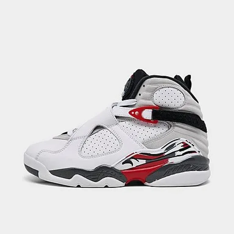 Jordan Big Kids Air Retro 8 Basketball Shoes in White/Black/True Red Size: 3.5