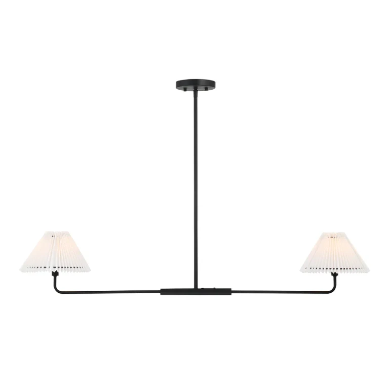 2-Light Linear Chandelier in Matte Black