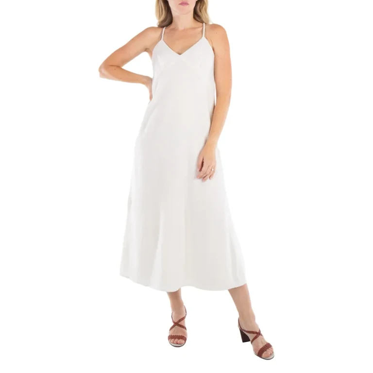 Chloe Ladies Eden White Virgin Wool-Blend Maxi Dress