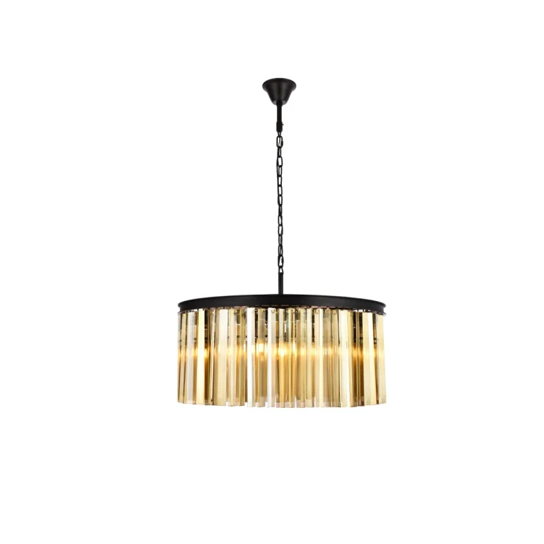 Matte Black Eight Light Chandelier from the Sydney Collection