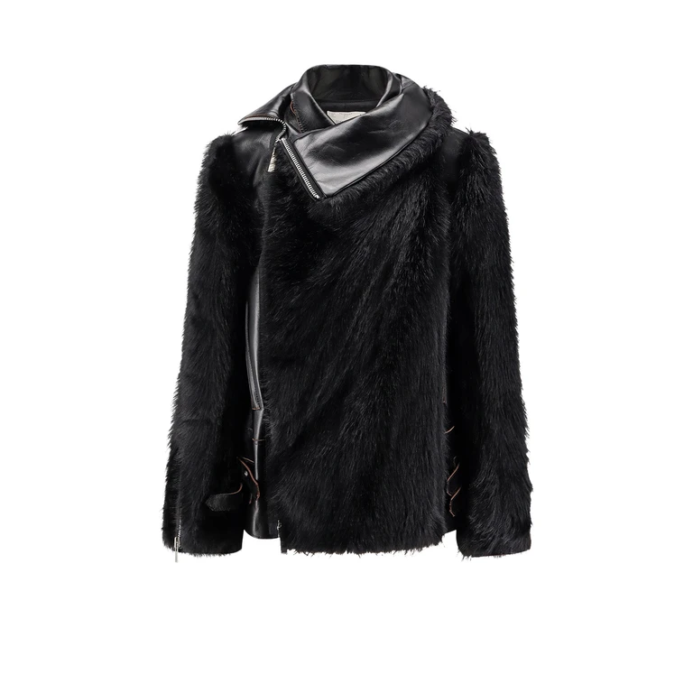 Sacai Blouson En Cuir - Noir