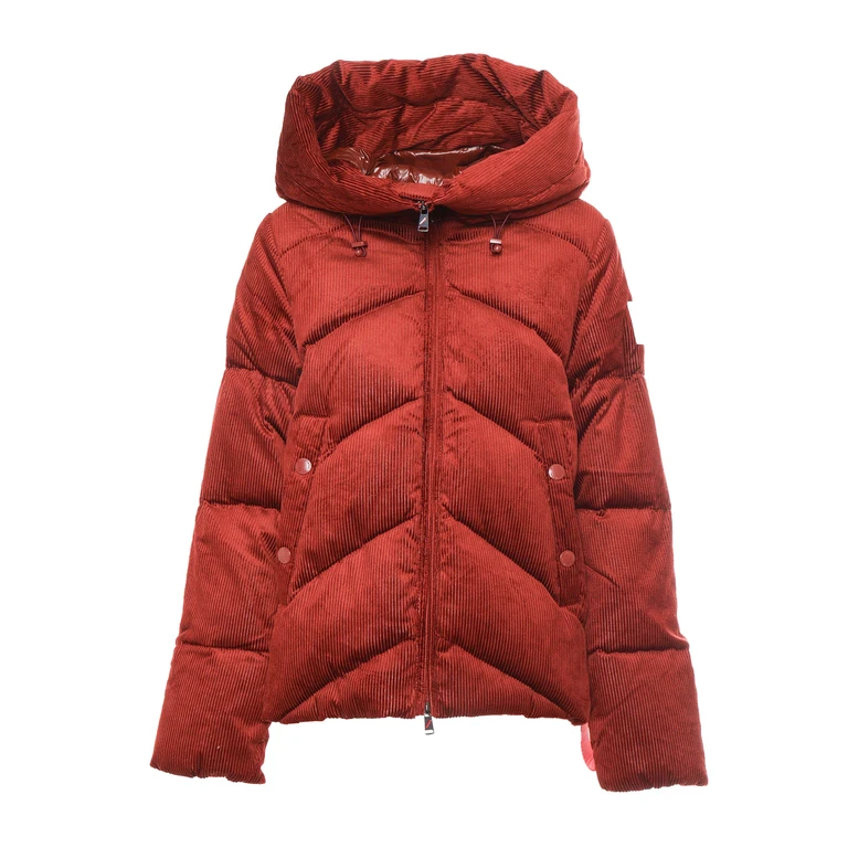 After Label Down Jacket Brown Cotton Viscose Short Puffer - Women