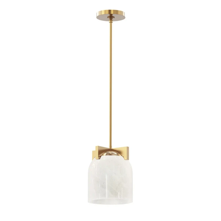 Natural Aged Brass One Light Pendant from the Scoop Collection