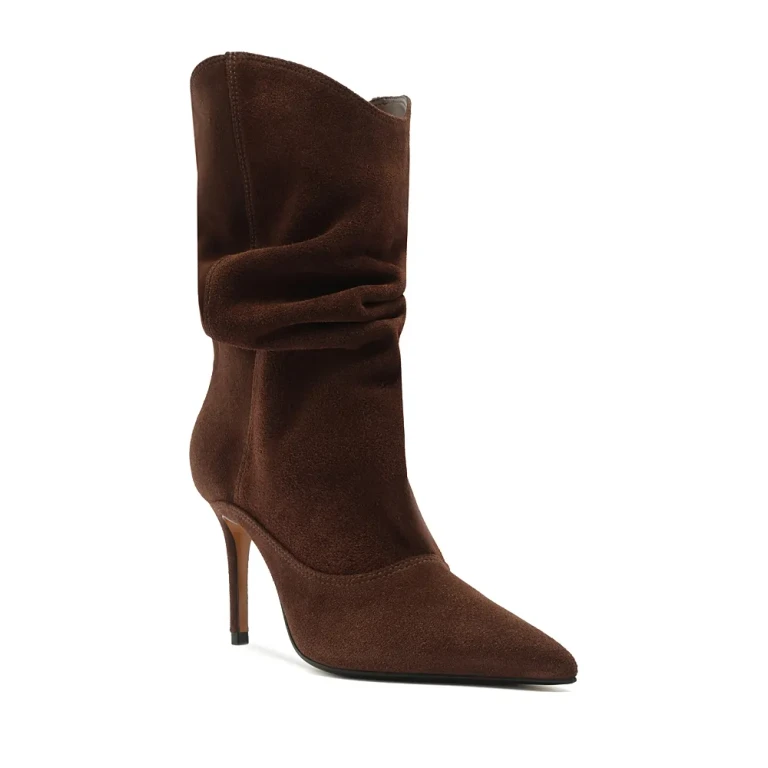 Schutz Women's Maryana Up Slouch Nubuck Leather Ankle Boots