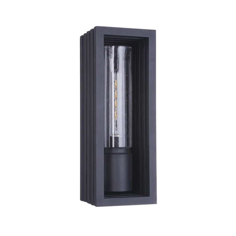 Textured Black One Light Outdoor Wall Mount from the Carmel Collection