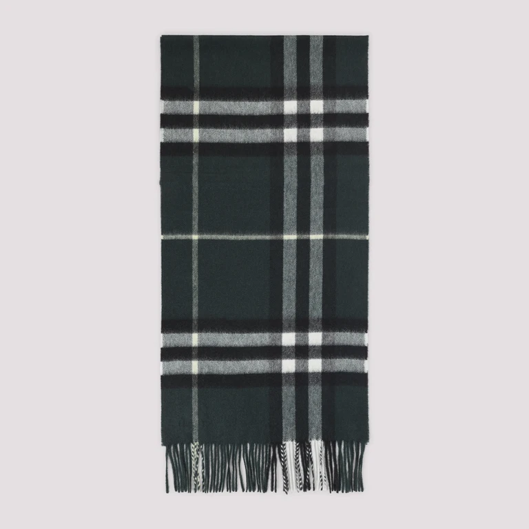 Burberry Giant Check Scarf Green Cashmere - Unisex