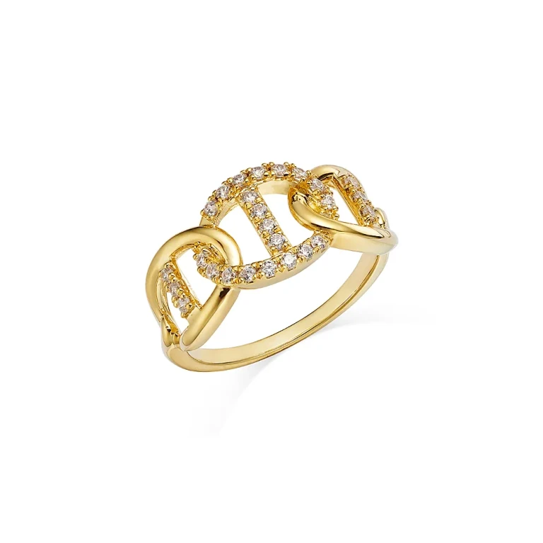 Diamond Link Ring in 14K Yellow Gold, 0.25 tcw