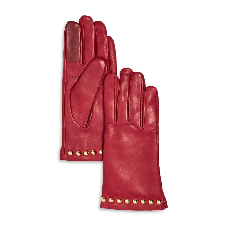 Cashmere Lined Studded Leather Tech Gloves - Exclusive