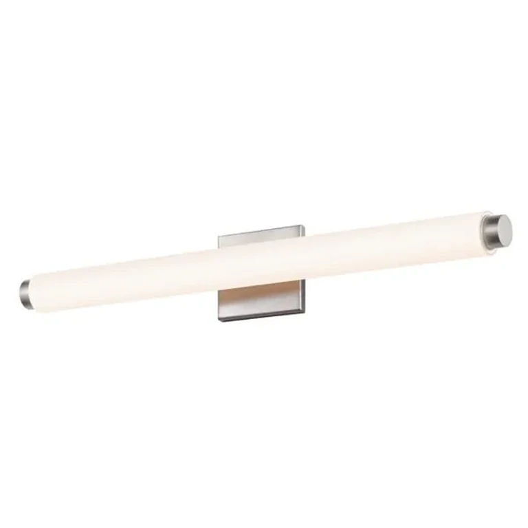 Satin Nickel LED Bath Bar from the Tubo Slim LED Collection