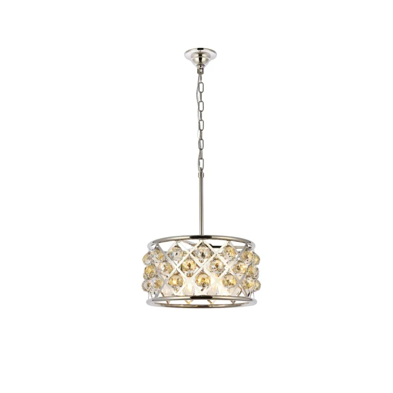Polished Nickel Four Light Pendant from the Madison Collection