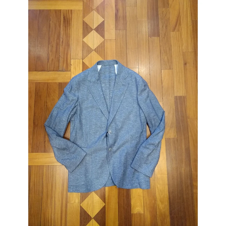 Barba Traveller Blue Cotton Linen Jacket - Men