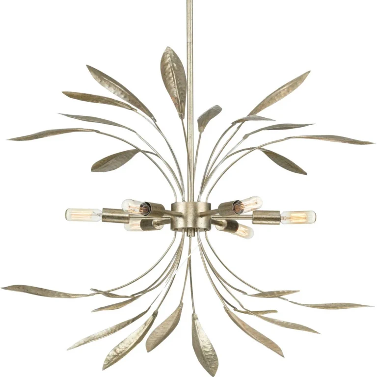 Gilded Silver Six Light Pendant from the Mariposa Collection