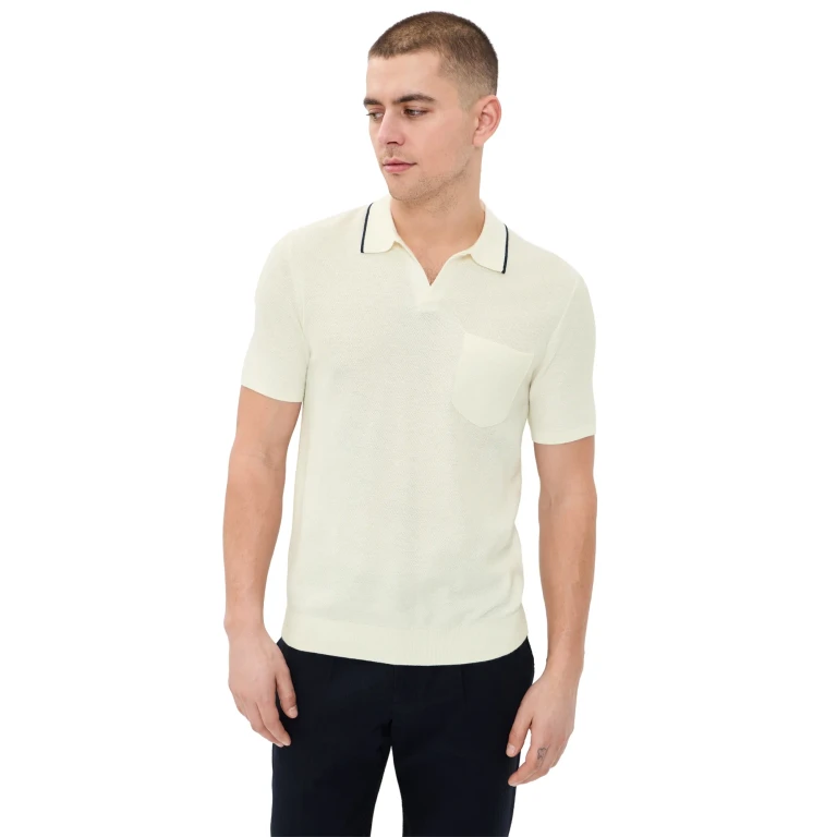 RLX Ralph Lauren Cotton Coomax Johnny Collar Sweater Polo Refined Navy/Office Blue L