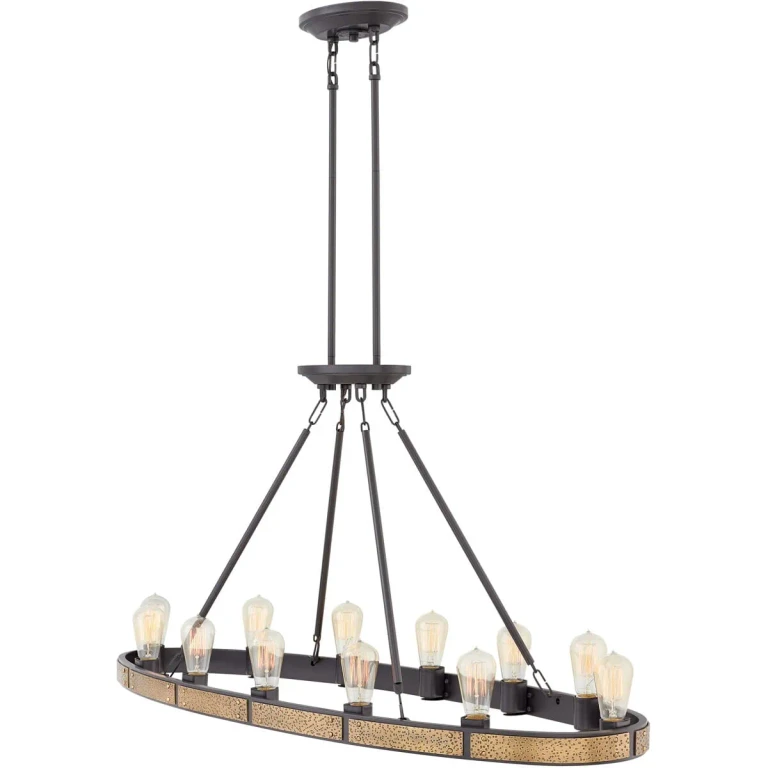 Everett 12-Light Linear Chandelier In Bronze