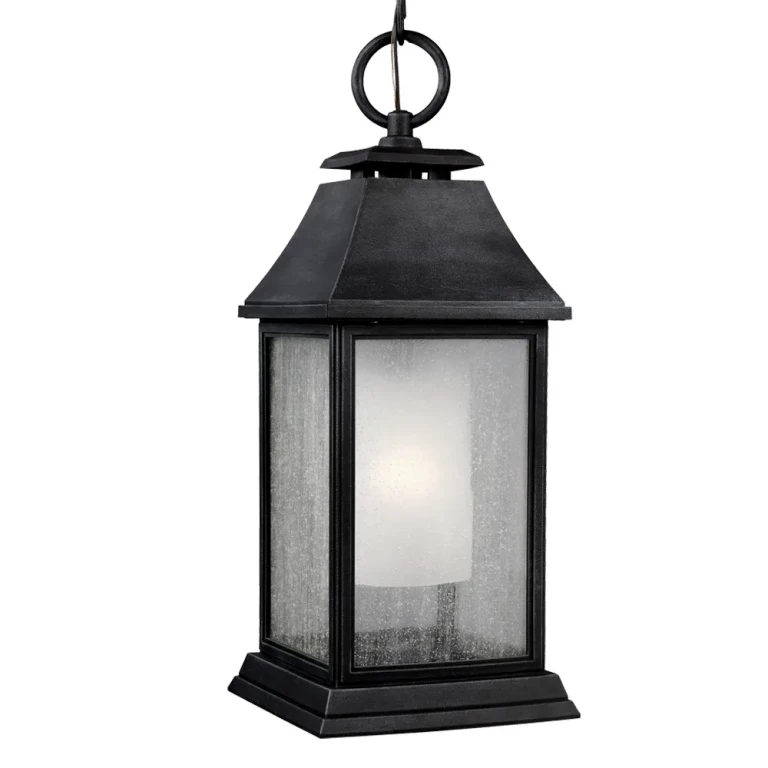 Visual Comfort Studio Shepherd Outdoor Hanging Light in Dark Weathered Zinc by Sean Lavin