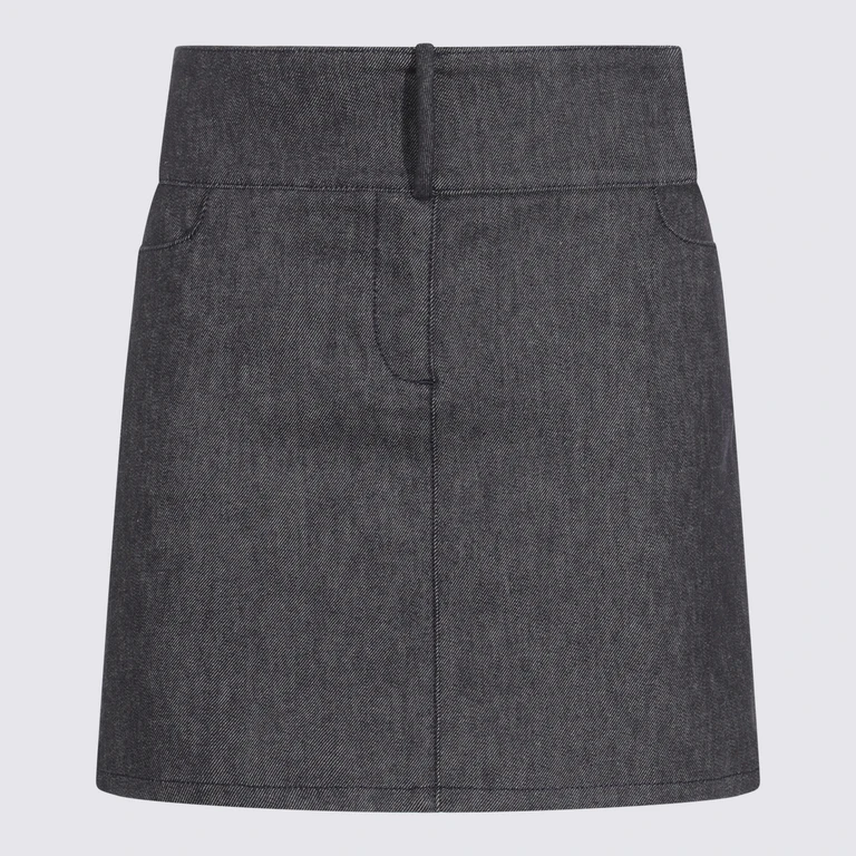 Courrèges Dark Grey Cotton Mini Skirt