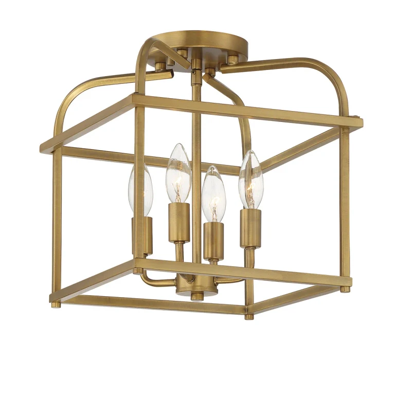 Trade Winds Lighting 4-Light Ceiling Light In Natural Brass - TW80066-NB
