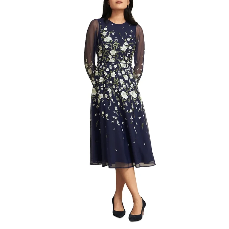 Hobbs London Petite Lois Embroidered Dress